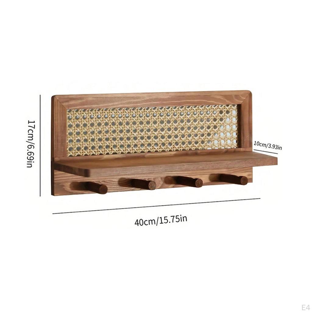 Настенная вешалка с полкой, включает четыре крючка для ключей и сумок в прихожей