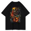 2025 Autumn and Winter Heavy Pure Cotton Horror Character Printed T-shirt Men's and Women's Comfortable and Versatile T-shirt