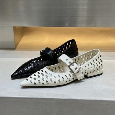 Ретро туфли Мэри Джейн с вырезами, женская обувь, новые весенне-летние, с острым носком, с мелким вырезом, для внешней торговли, большого размера, на плоской подошве