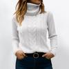 Женский модный однотонный свитер с высоким воротом и длинными рукавами, пуловер, топ