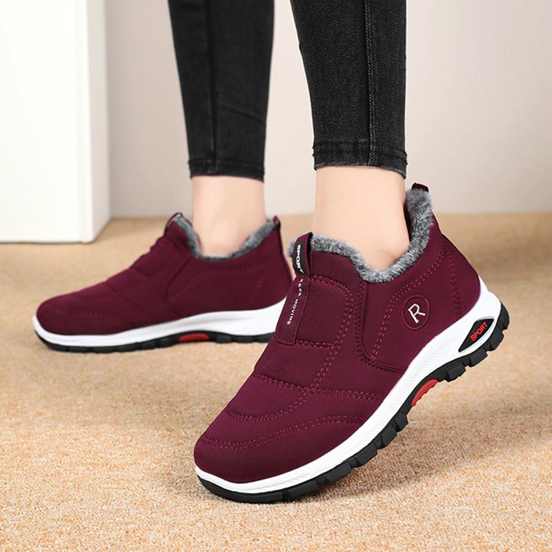 Waterproof Snow Boots for Women 2025 Slip-On Warm Thicken Plush Winter Boots Woman Outdoor Non-Slip Warm Cotton-Padded Shoes