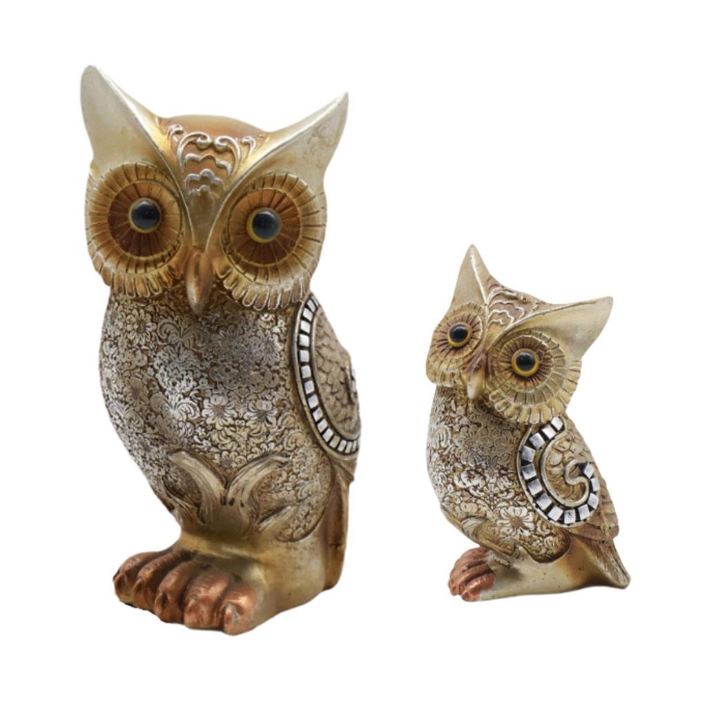 Brown Owl Figurine,Resin Statue Creative Collection,Animal Sculpture,Desktop Decoration for Office Table Hotel Bedroom