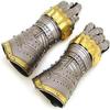 Armor Gauntlets Steel Gauntlets with Brass Accents Warrior Armor Metal Pair