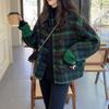 Fashionable Loose Spring Autumn Batwing Sleeve Horn Button Coat Women's Short Imitation Cashmere Woolen Jacket Trendy