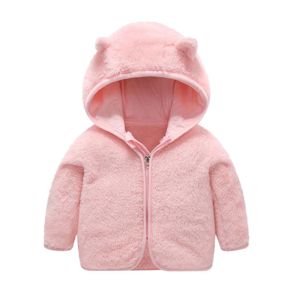 Зимнее детское пальто с капюшоном для мальчиков и девочек, теплое пальто из кораллового флиса