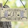 Деревянная табличка для кошек, подвесной дизайн со следами кошек, принт котенка, забавные подвесные таблички для дома кошек для домашних животных