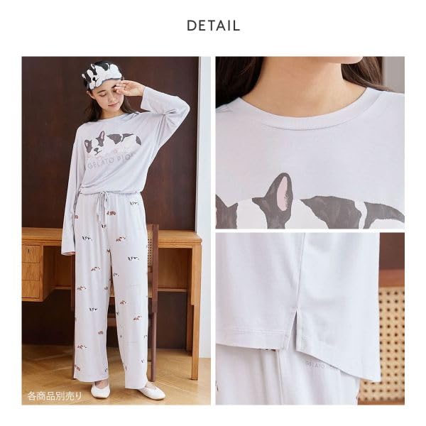 Gelato Pique Sleeping Dog Free Women's One-Point Long-Sleeved T-Shirt (Blue, Size)