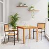 vidaXL 3-piece Garden Dining Set In Black Poly Rattan and Acacia 3365511
