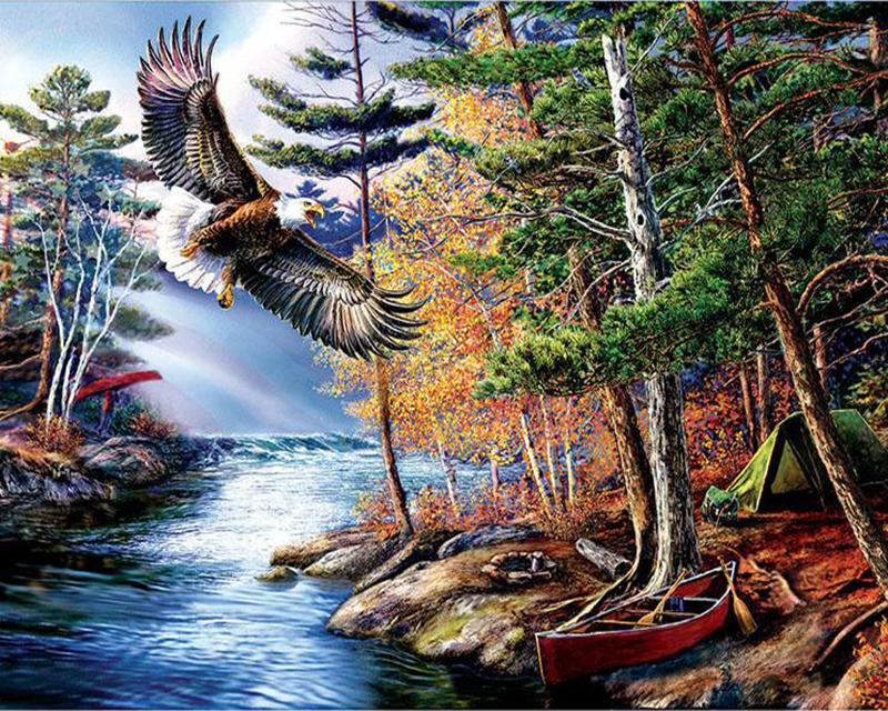 Полный квадратный круглый алмаз вышивка океан северное сияние снег пейзаж вышивка крестом алмазная живопись животное полный квадрат Новое поступление украшение дома