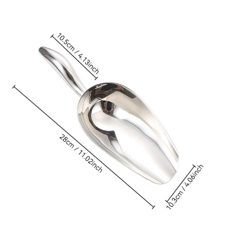 Stainless Steel Ice Shovel Coffee Beans Ice Cube Scoop Bar Ice Scraper Flour Nut Spoon Grain Dry Goods Shovel Kitchen Utensils