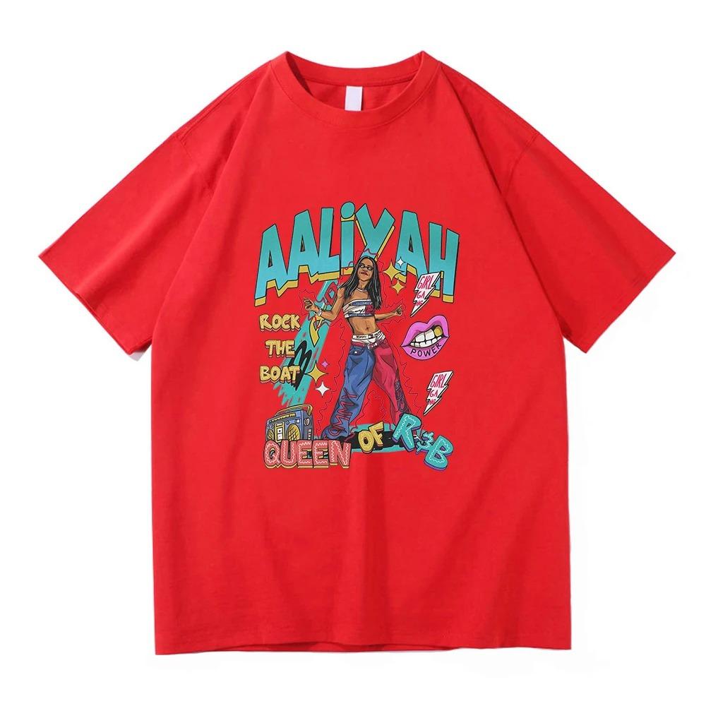 Комическая футболка Aaliyah Babygirl 90-х Мерч RB-исполнителя Харадзюку Унисекс Хлопковая рубашка Смешной принт Удобные футболки для женщин и мужчин