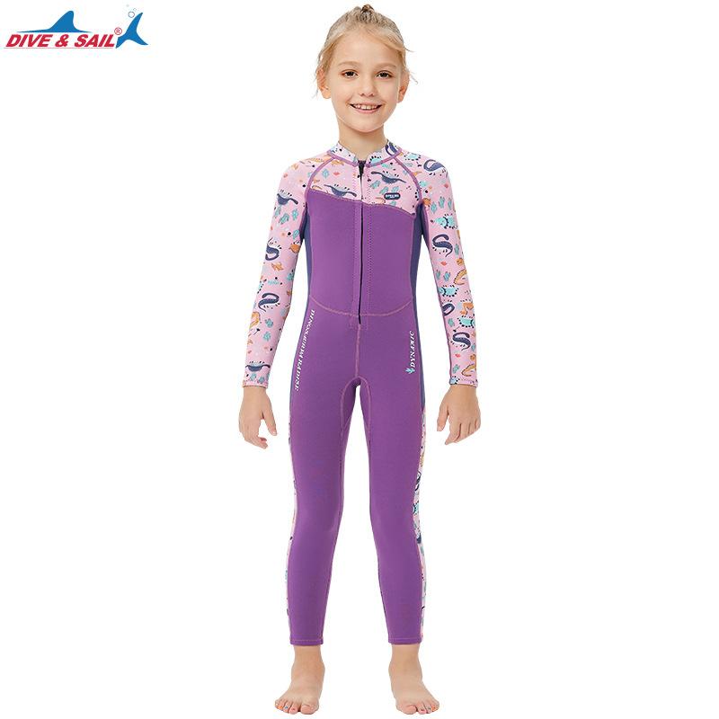 Новый детский теплый водолазный костюм 2,5 мм, цельный толстый купальник с длинными рукавами для защиты от холода, подводного плавания, серфинга