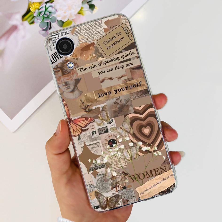 For Cover Samsung Galaxy A03 Core Phone Case Stylish Flower Butterfly Soft Silicone Clear Cover For Samsung A03 Core A032F Coque