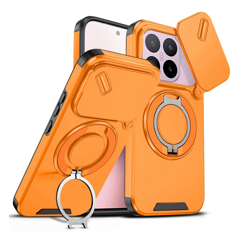KEYSION Чехол для телефона со вращающимся на 360° кольцом-подставкой для Xiaomi 17T 17T Pro 5G, с защитой выдвижной камеры, магнитная, ударопрочная задняя крышка