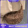 Осень и зима нишевая сумка с леопардовым принтом женская новая повседневная универсальная сумка-мессенджер на одно плечо сумка-пельмень