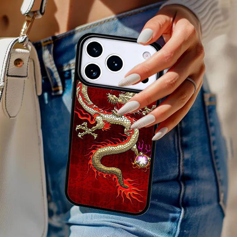 Мягкий чехол для телефона с азиатским китайским драконом Для iPhone 17 Air 14 15 13 12 Max Чехол Для Apple 14 15 16 16e 11 Pro Max Plus Coque