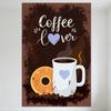 Металлическая ретро табличка для любителя кофе с кофейной кружкой, пончиком, кофейными зернами, настенная табличка для декора кафе, дома, офиса