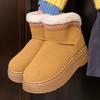 Пушистые зимние ботинки из меха для женщин, нескользящие плюшевые сапоги для снега, теплая хлопковая обувь на толстой подошве, женские ботильоны на платформе, женские ботинки 2025