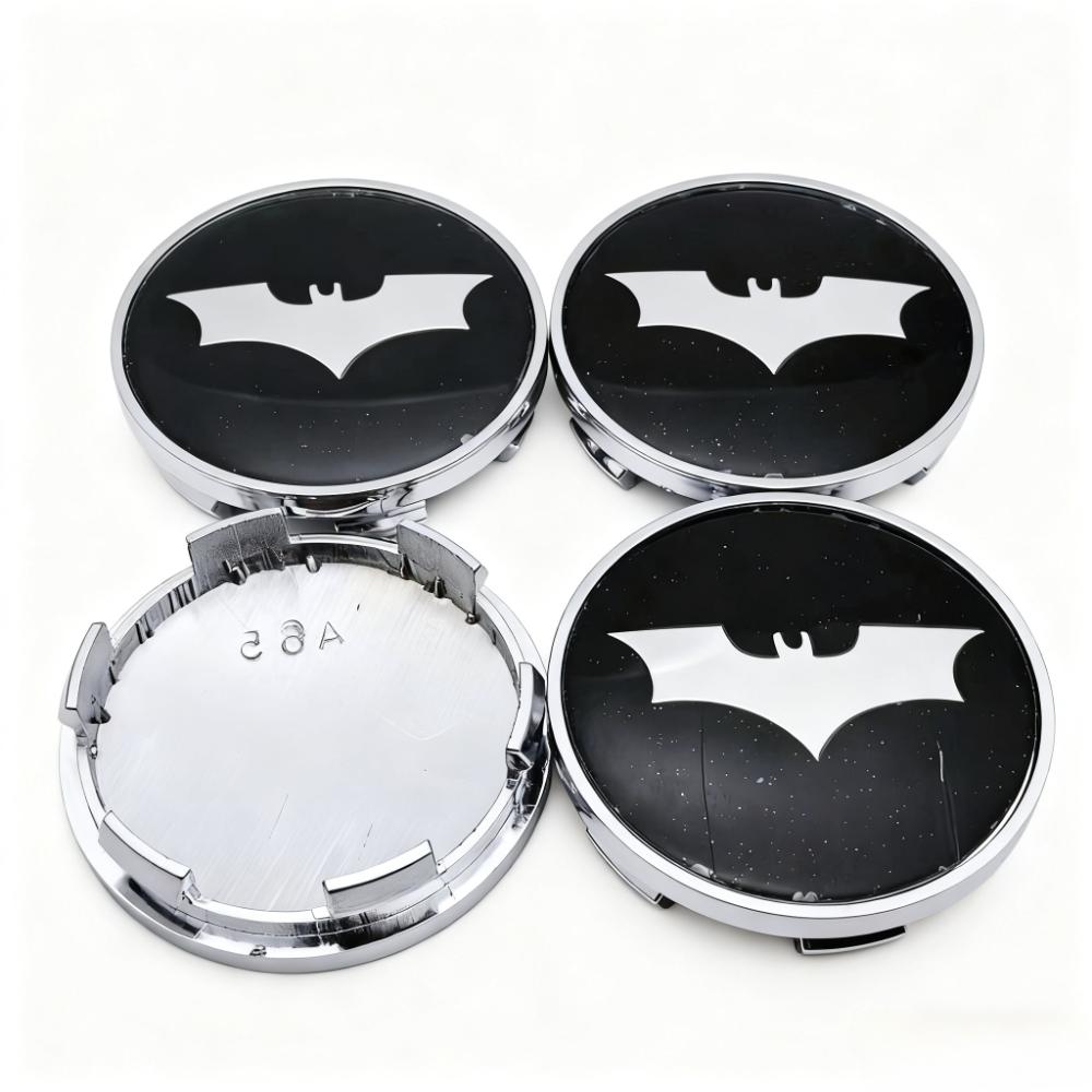 4pcs BAT Logo Badge Emblem Car Wheel Center Caps 65MM 59MM Car Rim Hubcaps Cover Wheels Hub Cap Replace Auto Styling Accessories