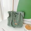 Travel Coin Purse Large Capacity Casual Tote Cartoon Shopping Bags Shoulder Bags Corduroy Handbag