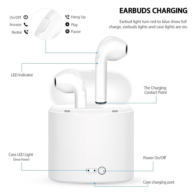 I7s TWS Bluetooth Earphone For All Smart Phone Sport Headphones Stereo Earbud Wireless Bluetooth Earphones In-ear