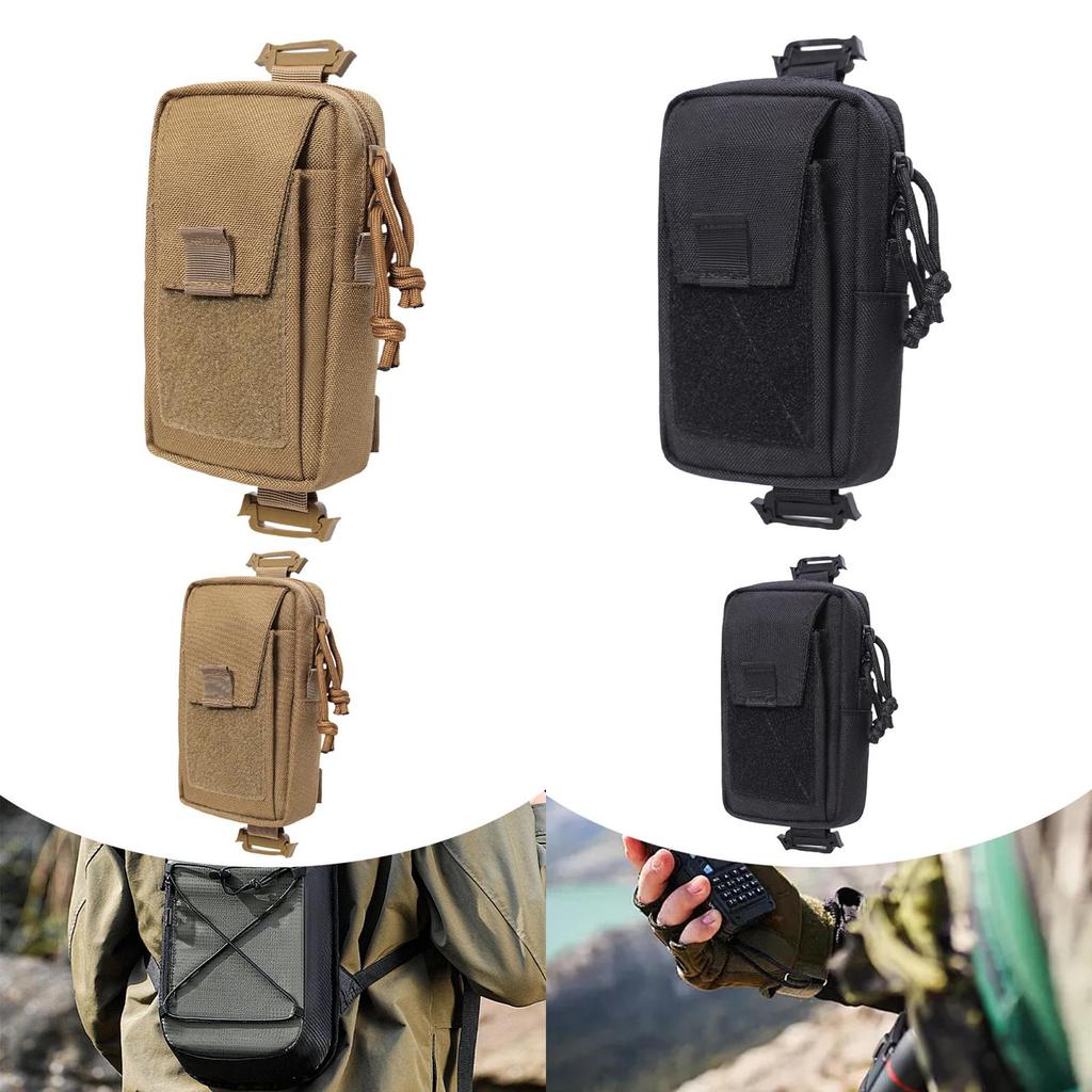 Backpack Strap Pouch Organizer Cell Phone for Vacation Outdoor Camping Black