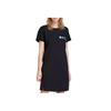 White Special Logo Comfortable Casual Round Neck Knit Short Sleeve Dress Women Dresses F11W928302A-NV