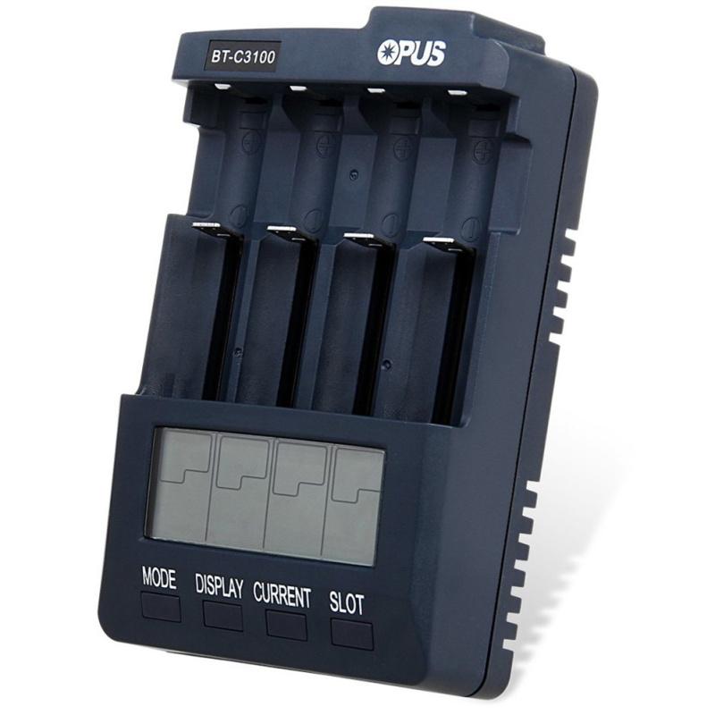 Opus Bt-c3100 Digital Smart 4-слотовый ЖК-зарядное устройство, совместимое с литий-ионным аккумулятором Nicd Nimh Aa Aaa 10440