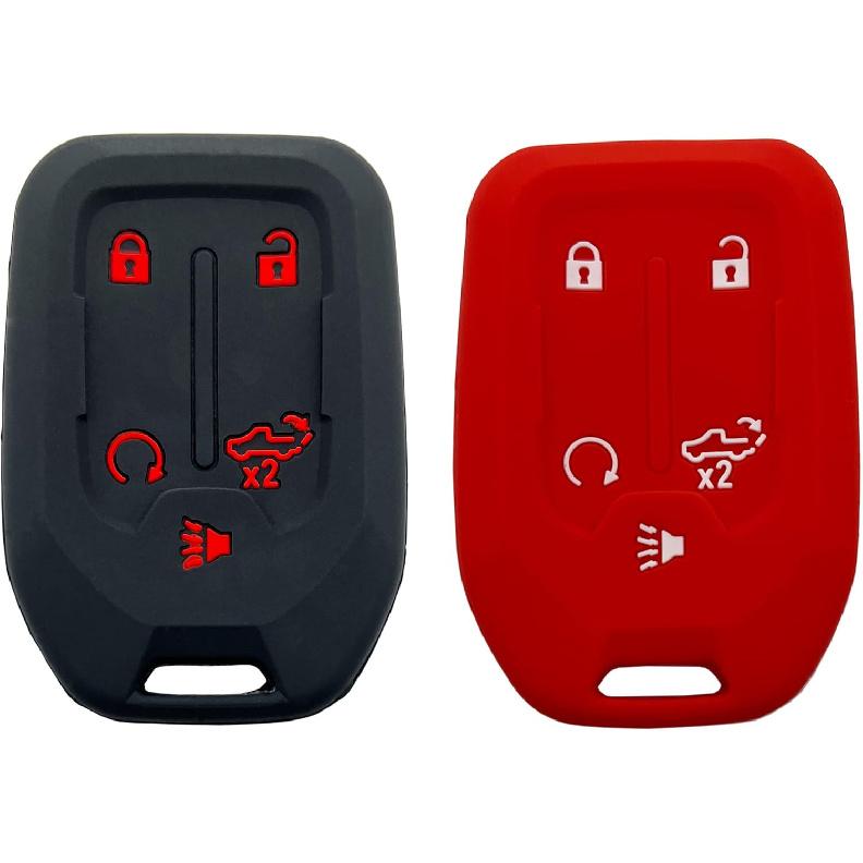 Smart Key Fob Cover Case Fit for Chevrolet Chevy Silverado and GMC Sierra 1500 2500HD 3500HD Accessories Keyless Entry Remote Control Car Key Fob