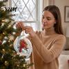 Decorative Acrylic Home Gifts Red Birds Christmas Ornament, 2D Bird Hanging Decoration Unique Commemorative Holiday Decor with Angel Wings,