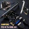 PC PCI-E To USB 3.0 Type C Front Panel Adapter 19PIN PCI-E To USB 3.0 Hub Splitter Extender Card