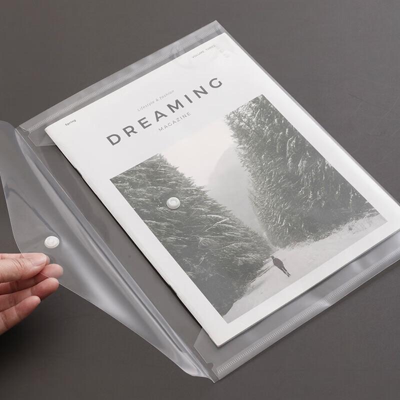 M&G A4 Snap Button Transparent File Folders