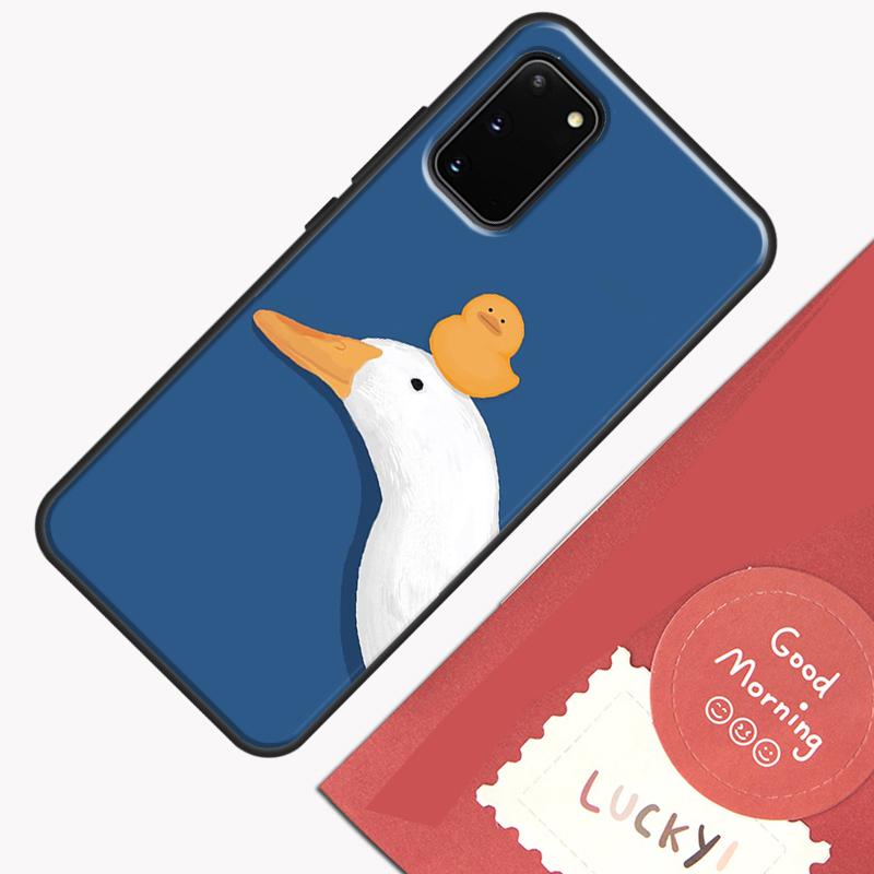 Мультяшный Забавный Гусь Чехол для Телефона Для Samsung Galaxy S25 S26 Ultra S20 S21 S22 S23 S24 Plus S9 S10 S25 FE Защитная Крышка