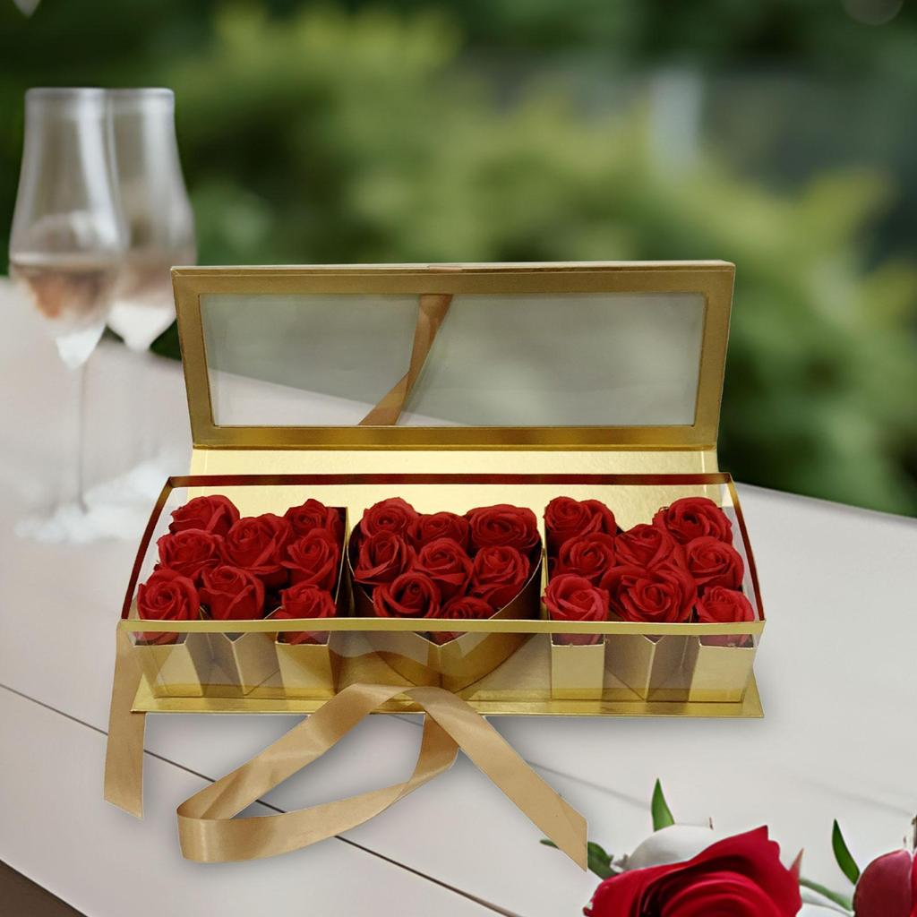 Mom Empty Flower Box Mother's Day Premium Elegant Eternal Soap Packaging Box for Parties Celebrations Valentines DIY Decorations