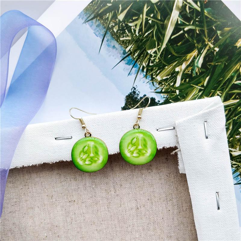Cute Fashion Fruit Watermelon Strawberry Pendant Dangle Earrings for Women Sweet Kiwi Lemon Orange Drop Earrings Girl Jewelry