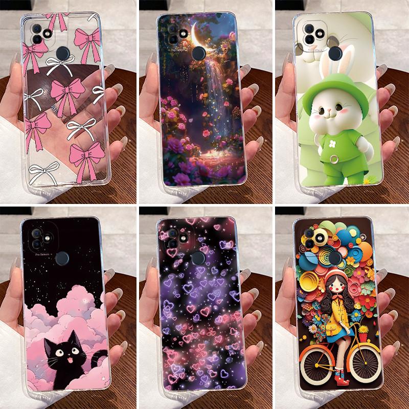 For Itel P36 W6501 Casing New Love Heart Cartoon Cat Rabbit Clear Soft Silicone Cover For Itel Vision 1 Plus P 36 ITELP36 Case