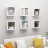VidaXL Wall Cube Shelves 6 Pcs White 30x15x30 Cm