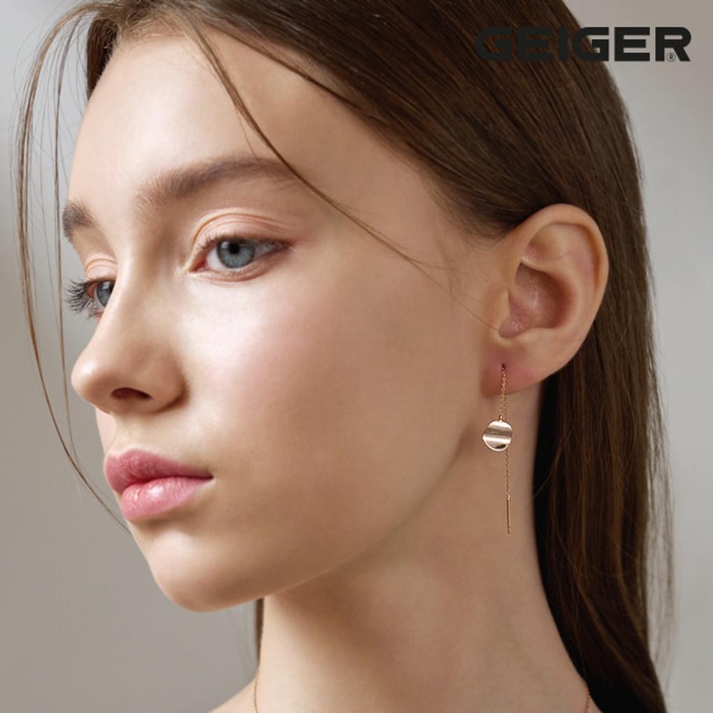 Длинные серьги-кольца из 14-каратного золота GI14EE347