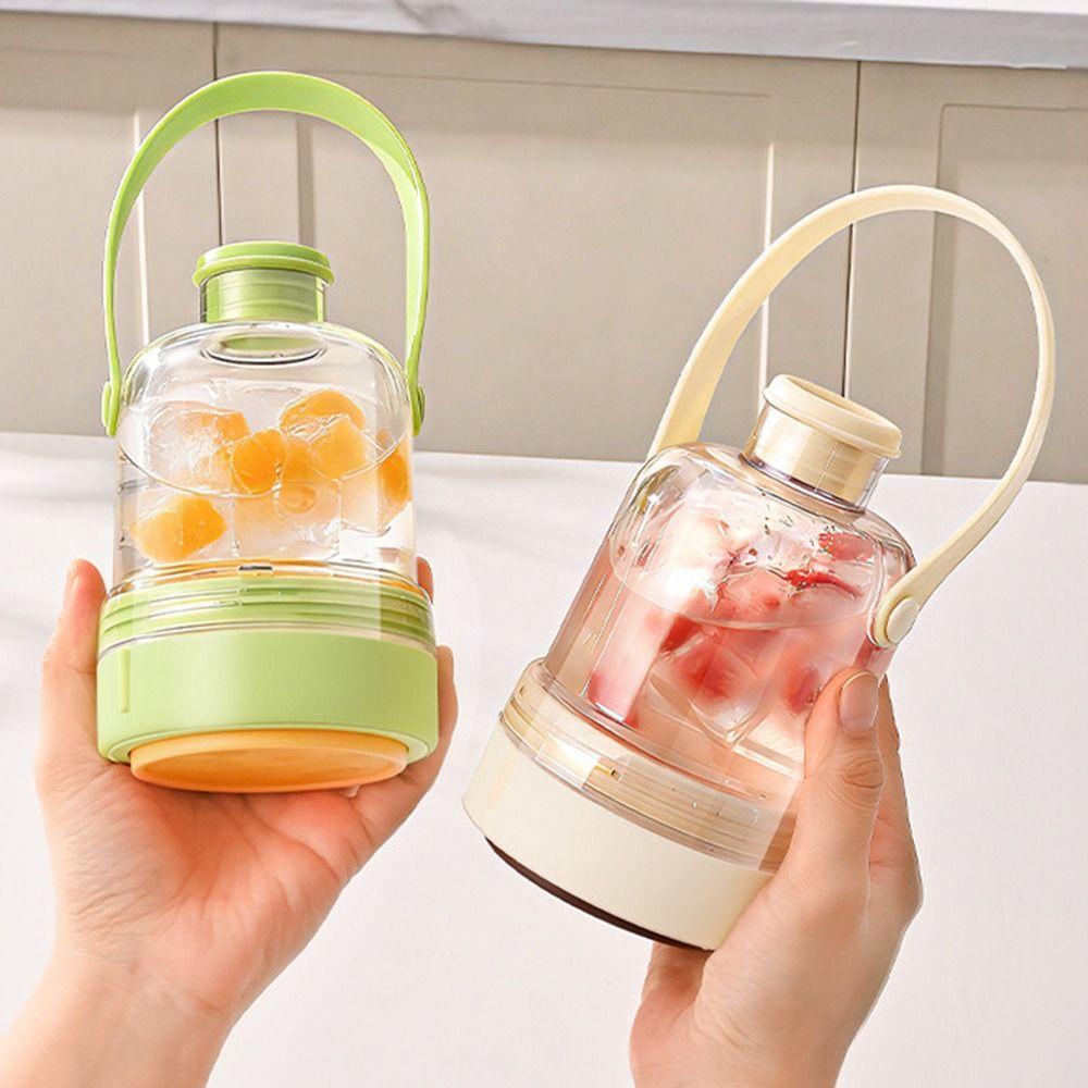 Press-type Water Bottle Ice Cube Tray Anti-leakage Ice Maker Kettle Ice Tray Mold for Home&Travel