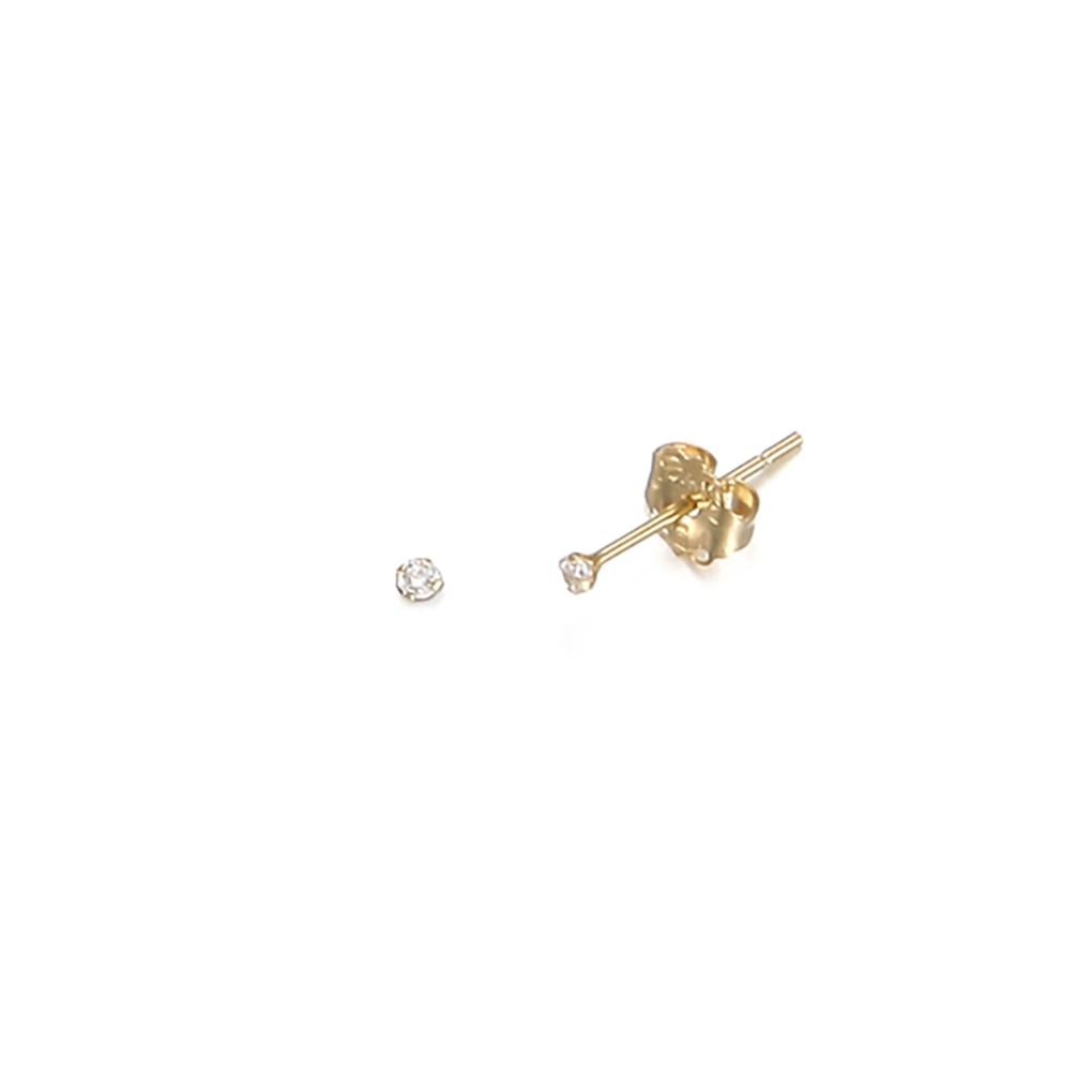 LLOYD Round Cubic 1.7mm 14k Gold Earrings LPFL1A17G