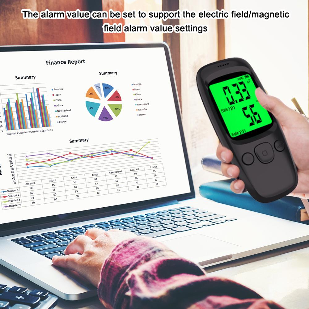 Ручной портативный ЖК-дисплей Детектор электромагнитного излучения Магнитное поле Электрическое поле