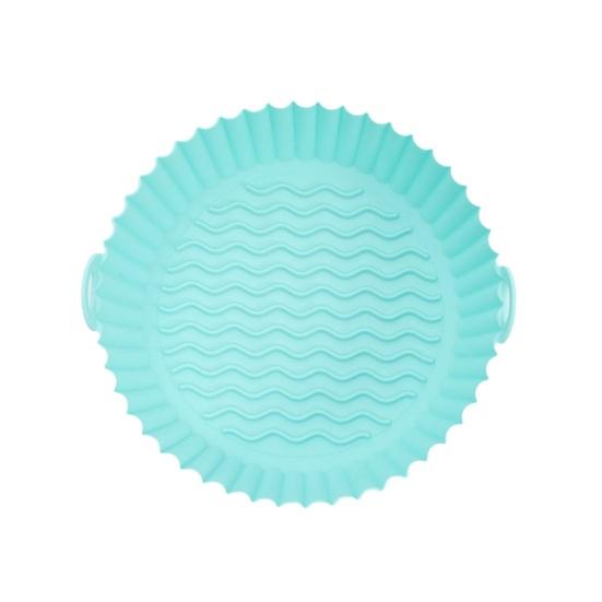 Силиконовый вкладыш для аэрофритюрницы с ручками Круглые складные коврики для выпечки, жарки, приготовления на пару Пищевой антипригарный