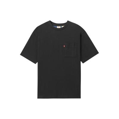 Levis Удобная Простая Вязаная Повседневная Футболка с Круглым Вырезом и Короткой Рукавой Унисекс Топы 004ZS-0002