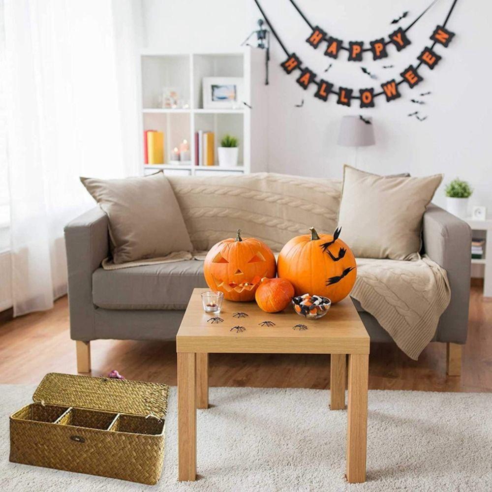 Пылезащитные корзины для хранения ручной работы, прямоугольный ящик для хранения делителя из ротанга, косметика