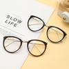 Optical Goggles Plano Glasses Frame for Women and Men Round Oversized Cat Eye Eyeglasses Retro Frames Metal Clear Lenses Eyewear
