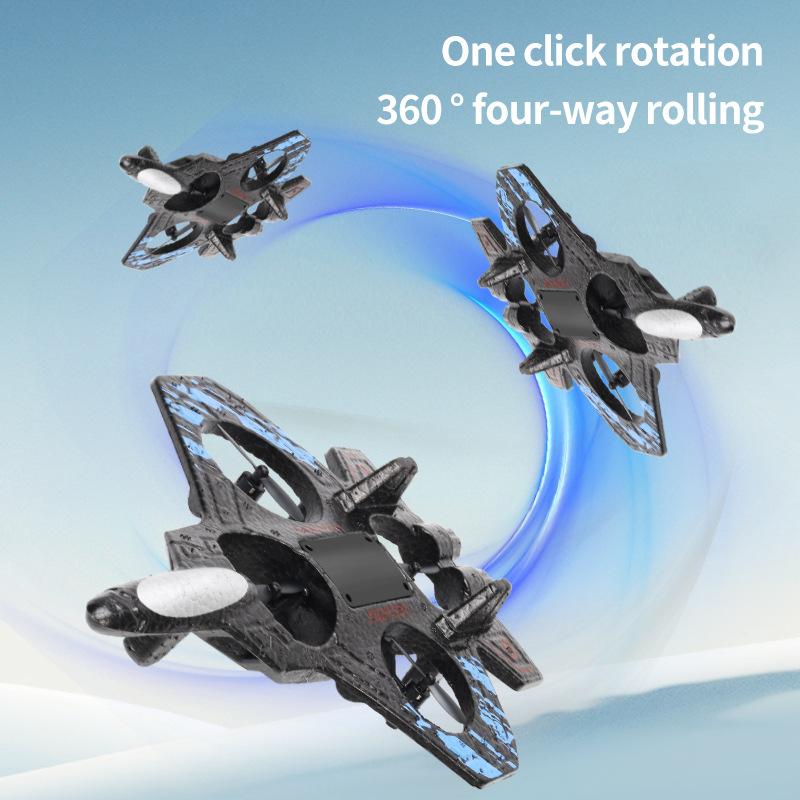 1 Set Electric Foam Glider Stunt Tumbling Uav Hovering Helicopter Aircraft Model 2.4G Remote Control Fighter With Led Lights