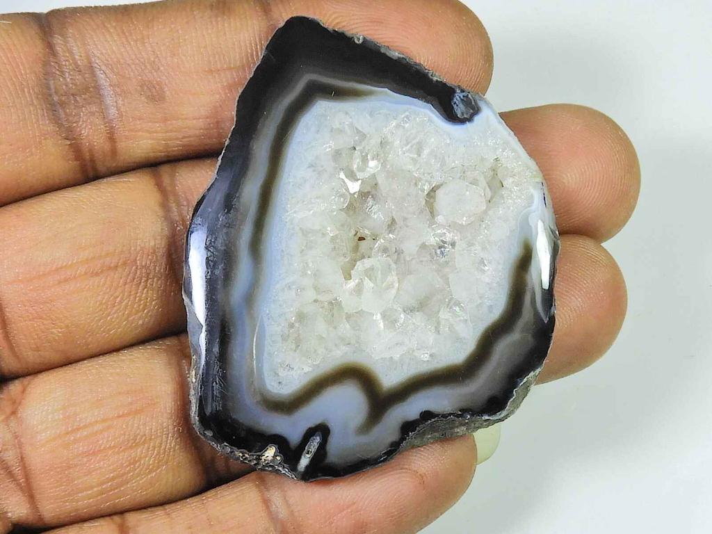 88Cts. Окрашенный черный друзовый агат, фантазийный кристалл кабошон, драгоценный камень россыпью 41X50MM SK-2236