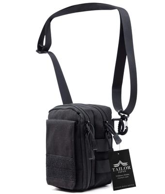 TAILOR JAPAN Тактическая страйкбольная военная наружная одинарная подсумок 1000D совместимый с MOLLE, Подсумок, Подсумок, Многофункциональный подсумок, Кемпинг, Кемпинг, Нейлон, (черный)
