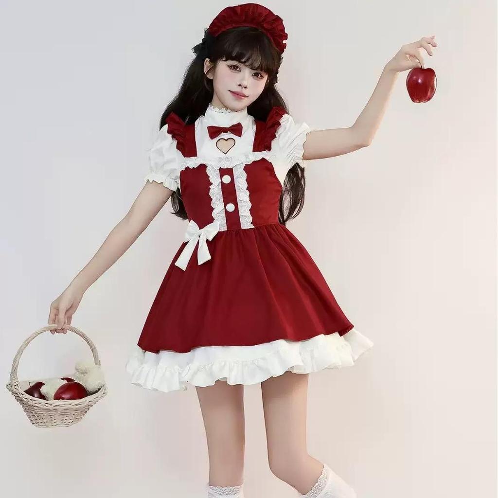 Plus Size New Year, Christmas, Halloween Costumes for Women, Red Dresses for Maids, Lolita Adult Women, Fancy Role-playing Hats