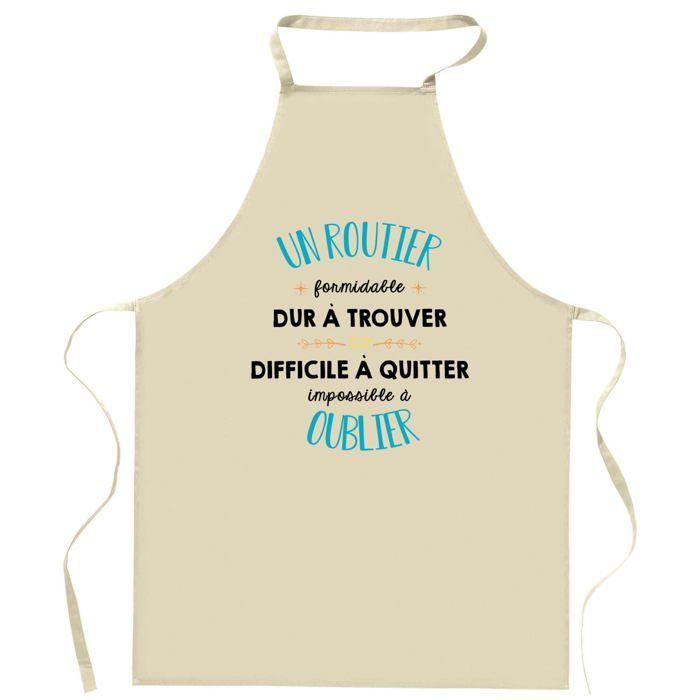 Planetee Tablier de cuisine Un Routier Formidable | Cadeau Original Humour pour Cuisinier Vêtement Blouse de protection Barbecue